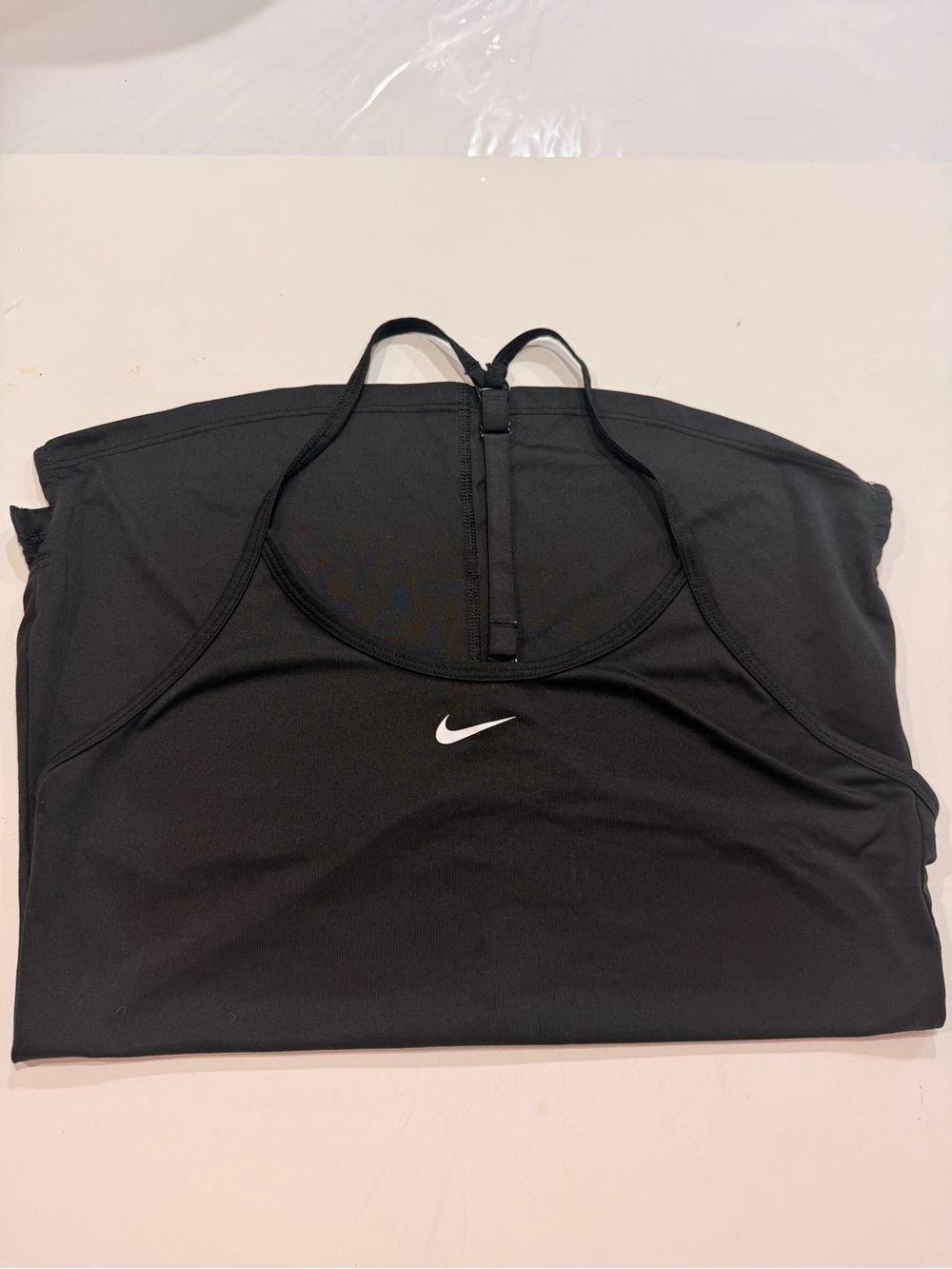 Nike Black Racerback Athletic Tank with White Swoosh